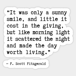 F. Scott Fitzgerald Quote Sticker